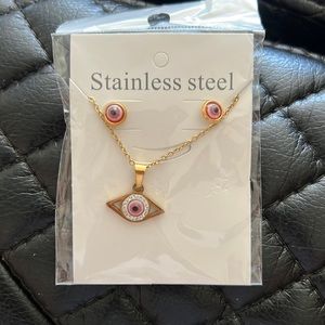 chain with stainless steel earrings